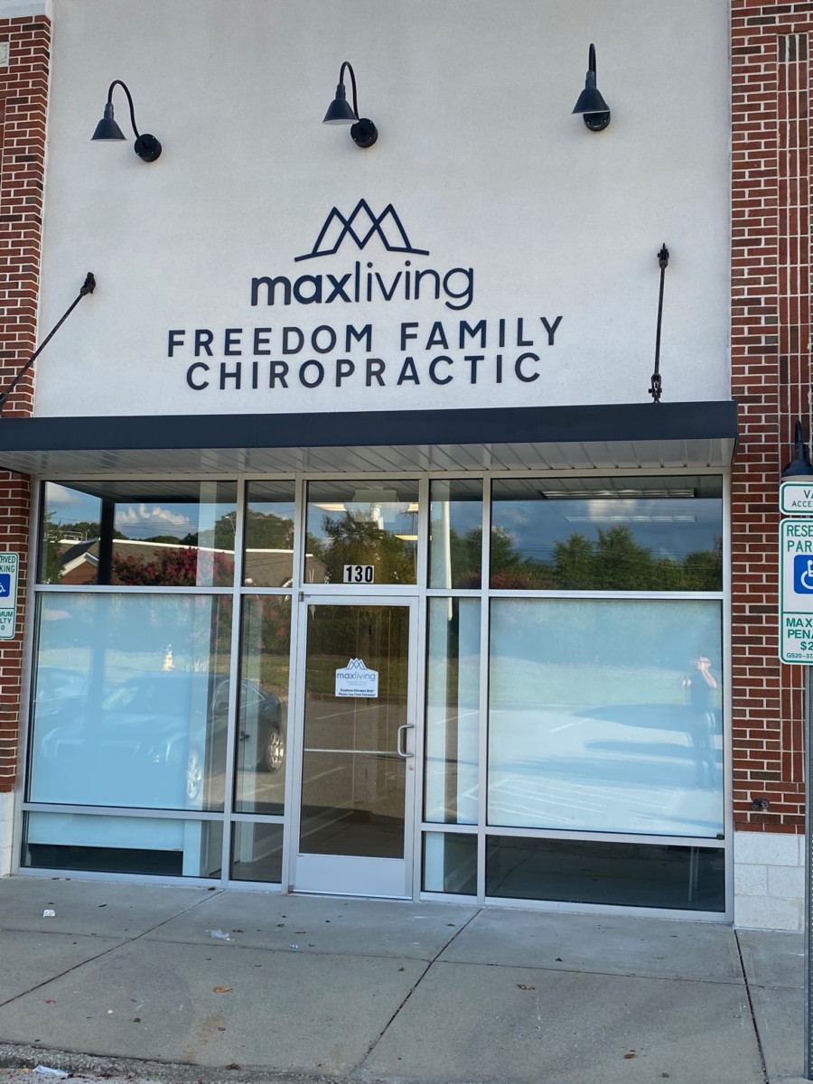 Freedom Fanily Chiroparctic | Mercury Signs, Inc. Custom storefront sign showcasing a business's unique brand identity.