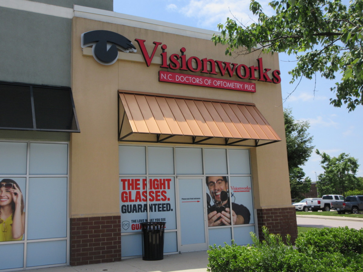 Visionworks Channel Letter Sign 02 | Mercury Signs, Inc. Custom channel letter signs installed on a business storefront, boosting brand visibility and professionalism.