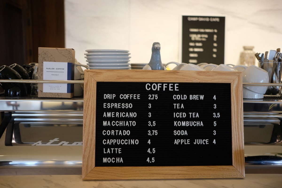 menu board for a coffee shop