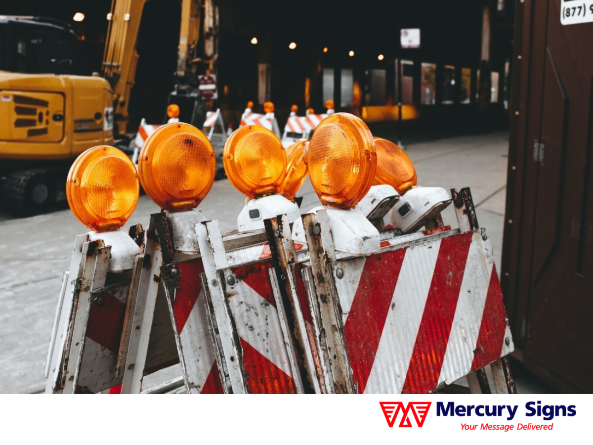 lighted-construction-signs | Mercury Signs, Inc. | Mercury Signs, Inc. construction signs with light